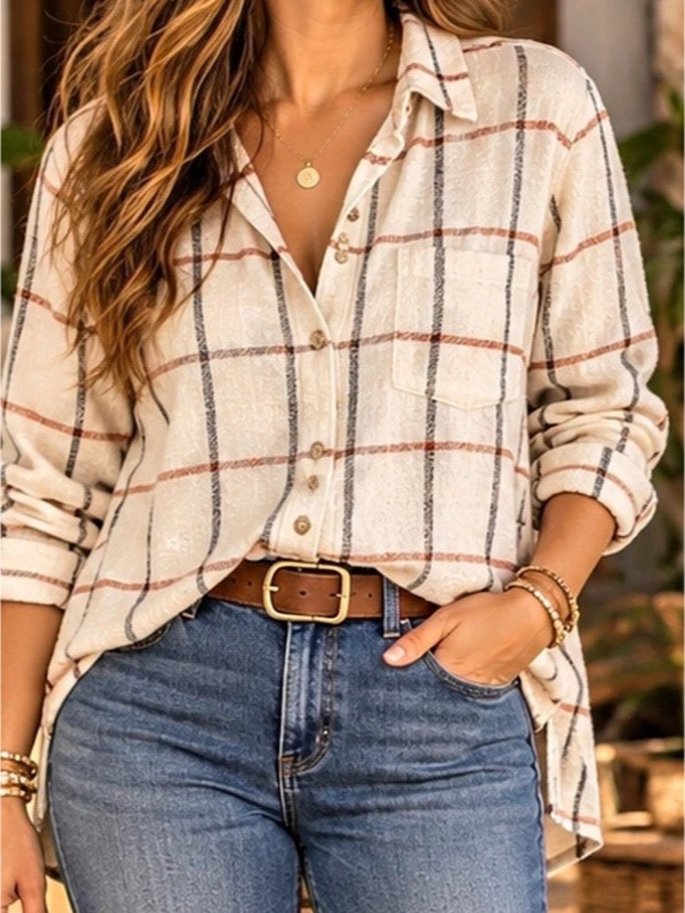 Madewell Flannel Oversized Ex-Boyfriend Shirt in Windowpane cotton Small